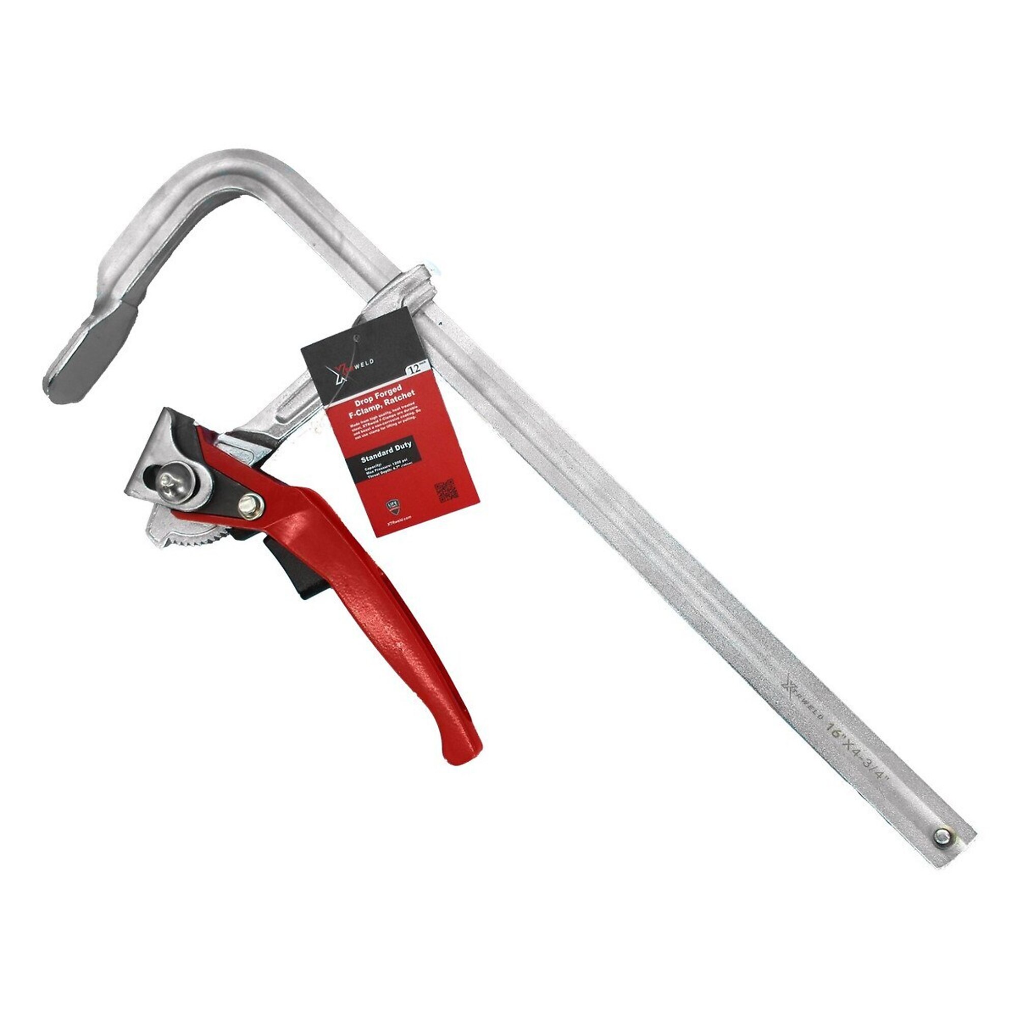 XTRweld Welding Clamp - 12in., F-Ratchet, 1200 PSI, Steel, Model# XTRTCFR121200SD